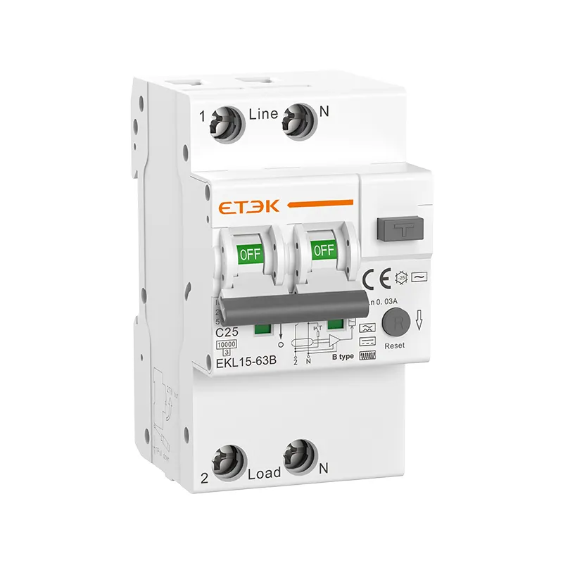 EKL15-63B — Type B RCBO Residual Current Circuit Breaker with Overcurrent protection