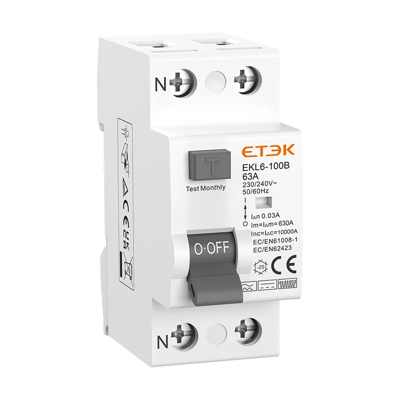EKL6-100B — Type B Residual Current Circuit Breaker (RCCB) –100A, for EV & PV