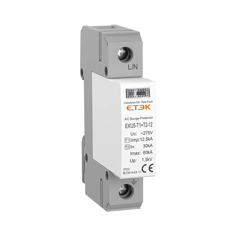 EKU5-T1+T2-12 — AC SPD Type 1+2, Iimp 12.5kA, Class I+II Surge Protective Device